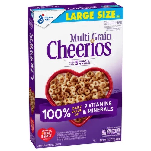 Bánh Ngũ Cốc Đa Hạt Bổ Sung Vitamin Và Khoáng Chất General Mills Cheerios Multi-Grain, Hộp 340g (12 Oz.)