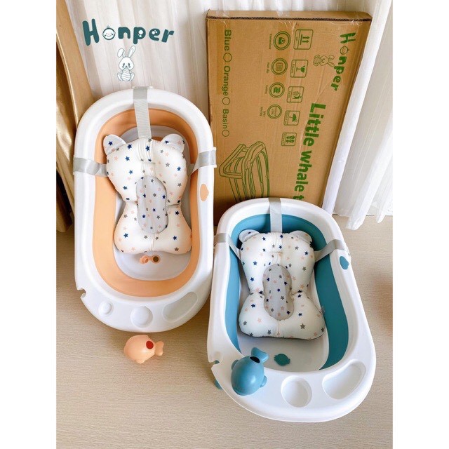 Chậu Tắm Gấp Gọn Honper Cao Cấp Kèm Phao Tắm- Chính Hãng