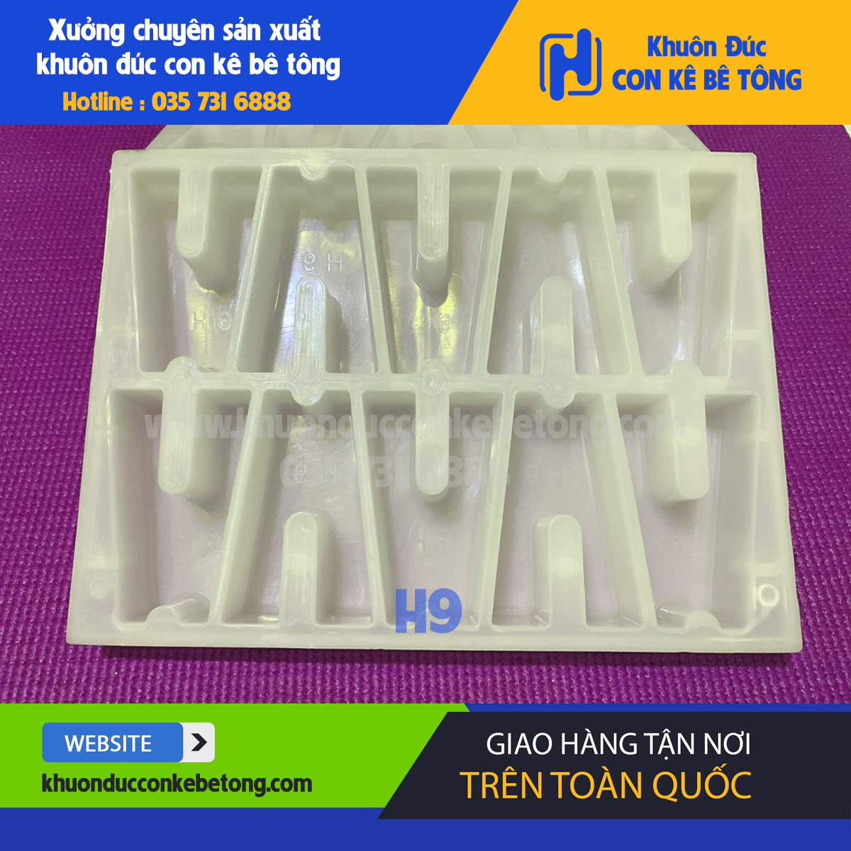 Khuôn đúc con kê bê tông h9