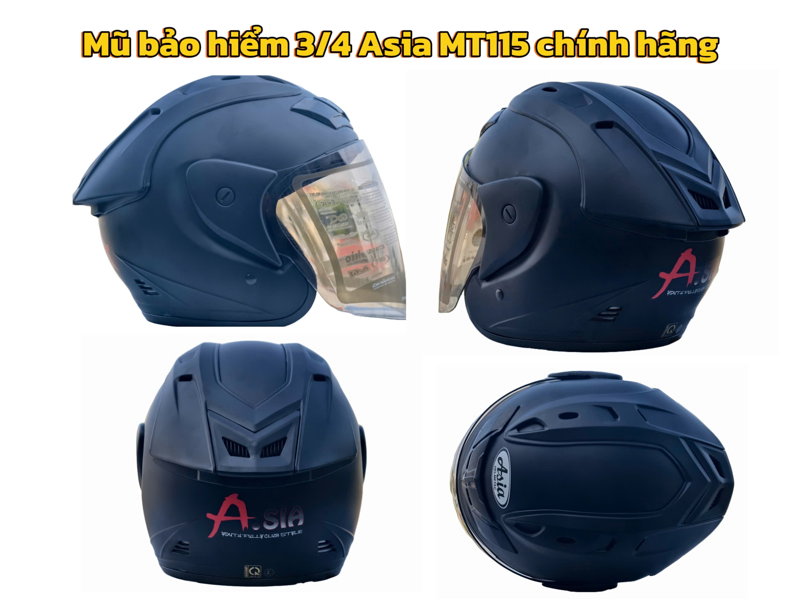 Asia mt115 3/4 helmet has genuine anti-dust, anti-uv glasses for going out on the street, going out...