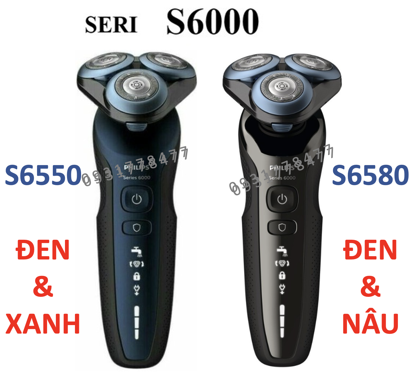 Máy cạo râu Philip s Seri 6000: S6550 - S6580 (Bảo hành 12 tháng)