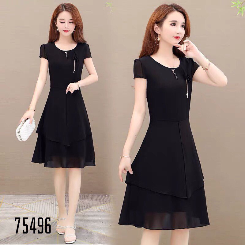 ĐẦM XÒE VOAN DỰ TIỆC KÈM HOA SIÊU XINH