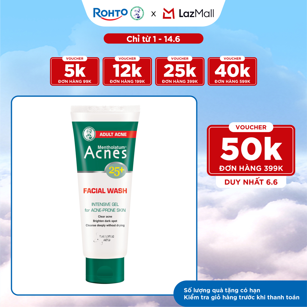 Sữa rửa mặt ngăn ngừa mụn dạng gel Acnes 25+ Facial Wash 100g