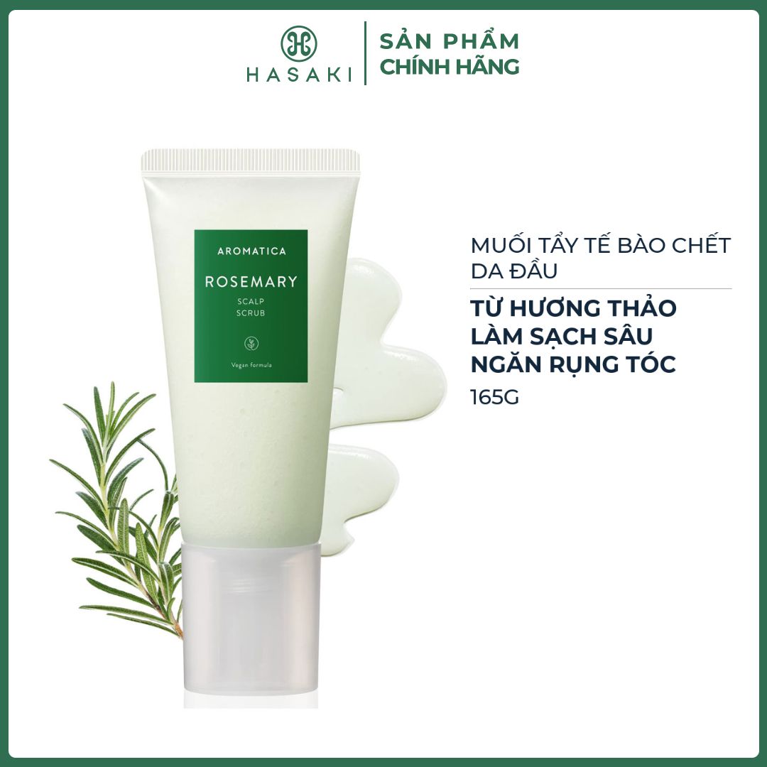 Muối Tẩy Tế Bào Chết Da Đầu Aromatica Từ Hương Thảo 165g Rosemary Scalp Scrub Hasaki Sản Phẩm Chính Hãng