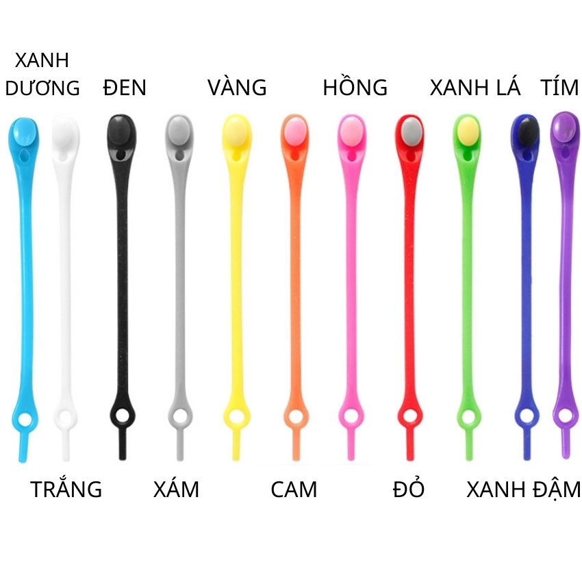 Set 12 dây giày bằng silicon co giãn tốt không cần buộc dễ thương
