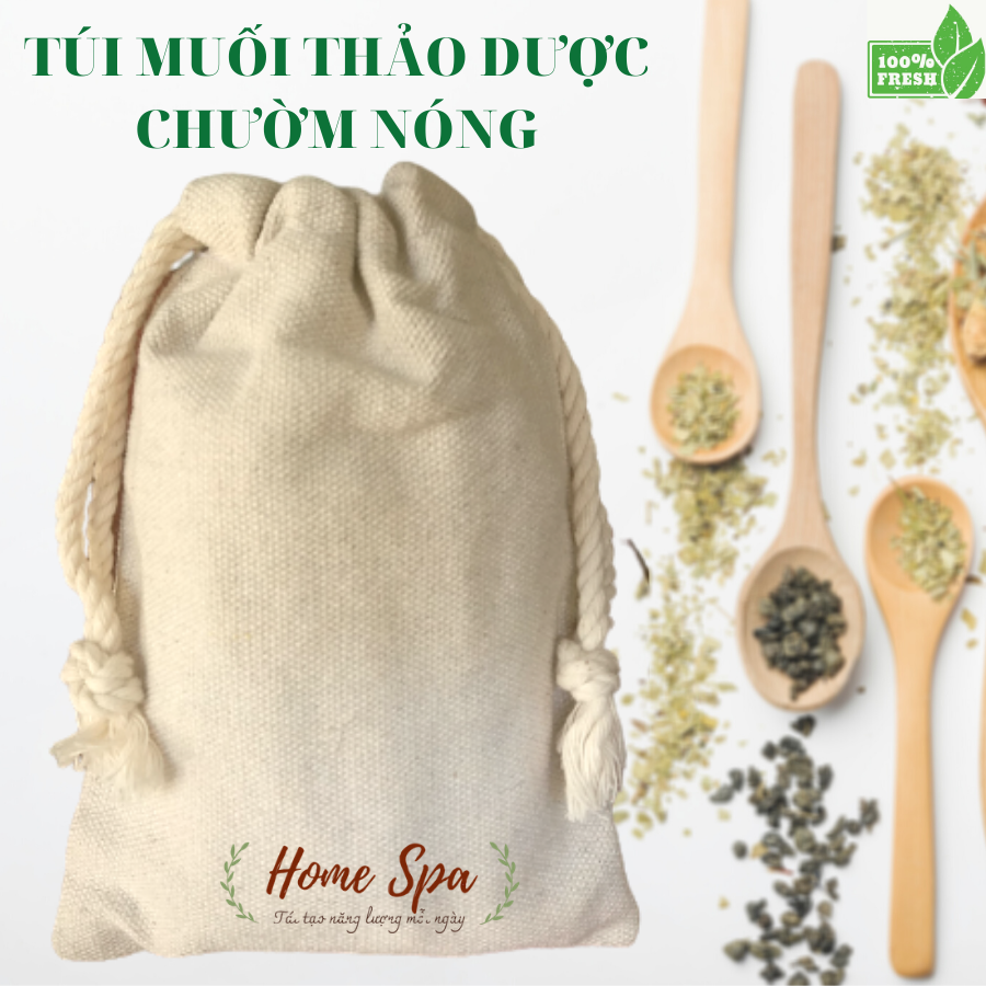 Túi chườm nóng thảo dược - túi chườm nóng đau bụng kinh - muối thảo dược chườm bụng