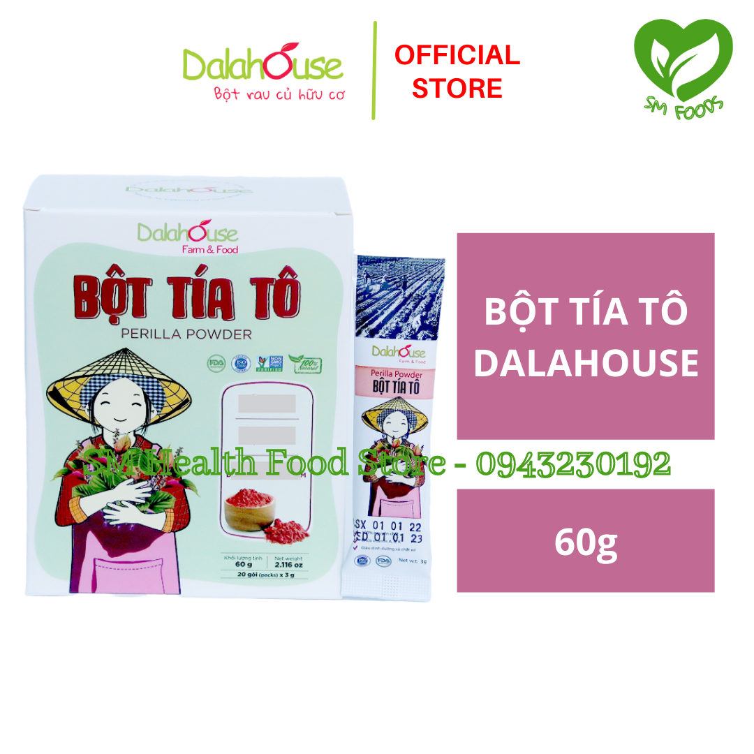 Bột tía tô sấy lạnh nguyên chất dalahouse 60g – bột lá tía tô hữu cơ