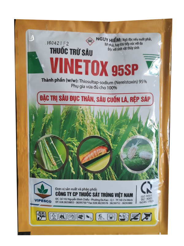 Thuốc Trừ Sâu VINETOX 95SP 100G ĐẶC TRỪ SÂU ĐỤC THÂN, SÂU CUỐN LÁ, RỆP SÁP