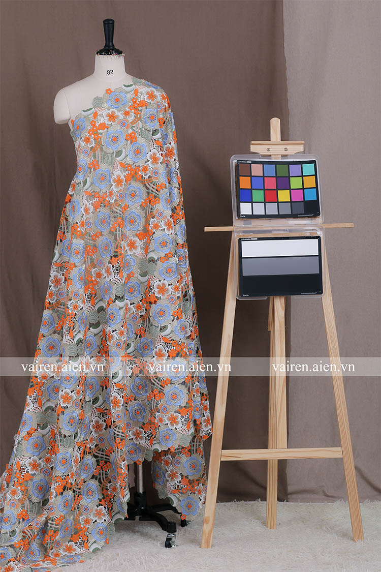 Vải ren may mặc - Ren chỉ cotton cao cấp may đầm đẹp AFL-06
