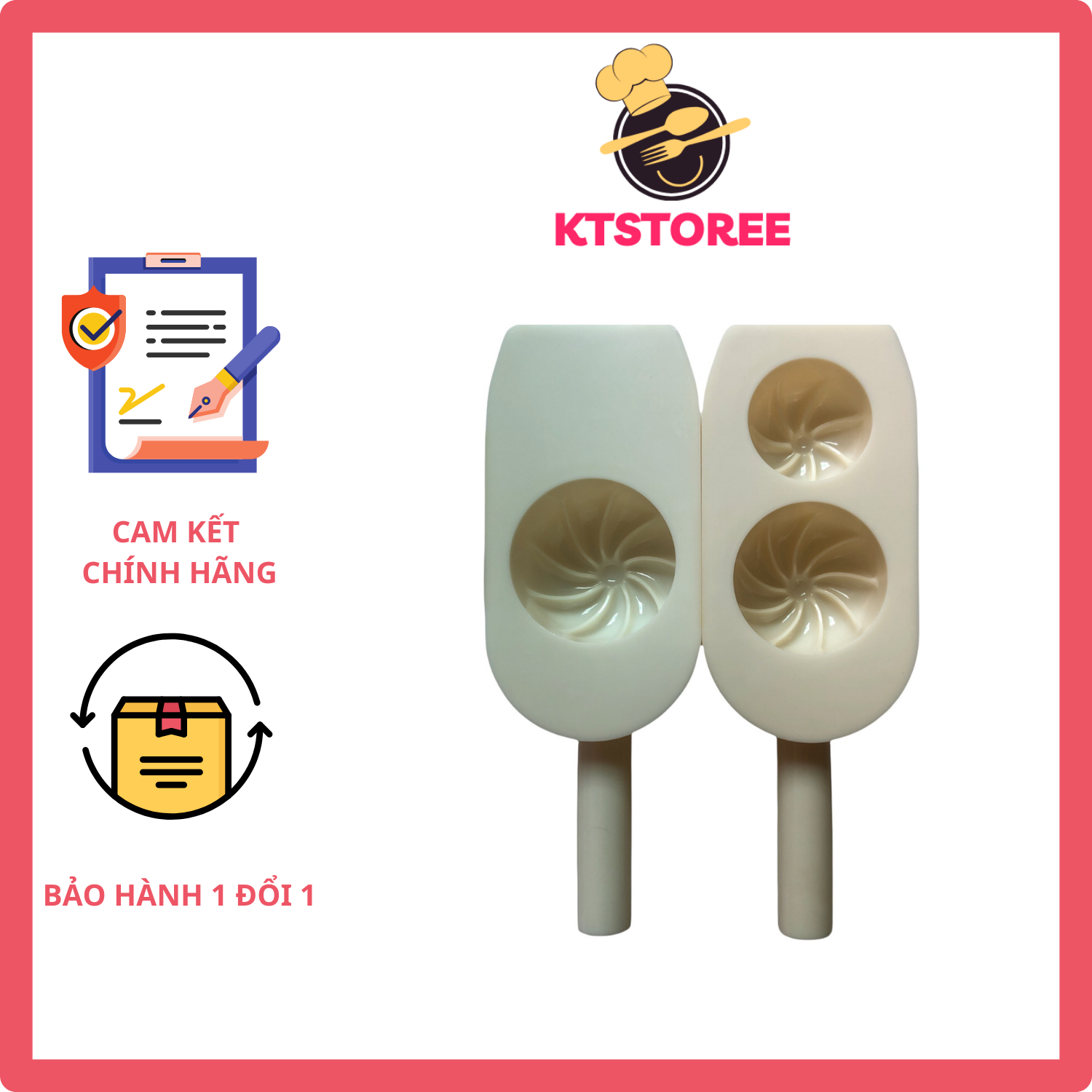 Bộ 2 khuôn làm bánh bao 3 kích cỡ Dragon