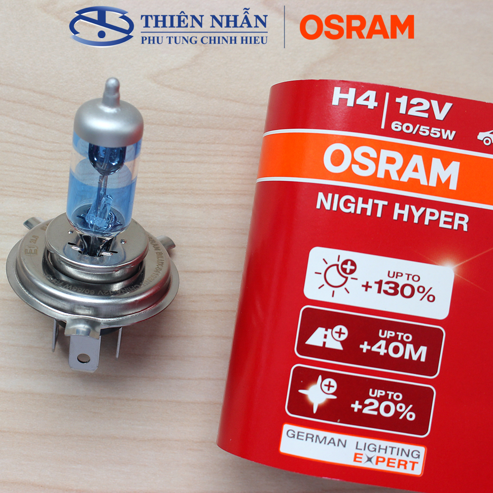 Bóng đèn Halogen OSRAM H4 xe SH, Dylan, Attila tăng sáng 130% (64193NH-HCB)