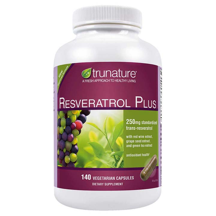 Viên uống chống oxy hóa và bảo vệ tim mạch Trunature Resveratrol Plus hộp 140 viên