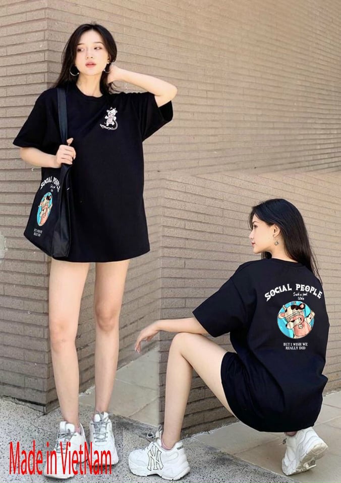 Áo thun cotton phom rộng giấu quần cao cấp shop phương châu