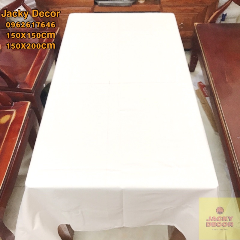 [FREESHIP] Khăn trải bàn trắng 150x150cm, 150x200cm VẢI COTTON LỊCH SỰ, SANG TRỌNG - HÀNG ĐẸP