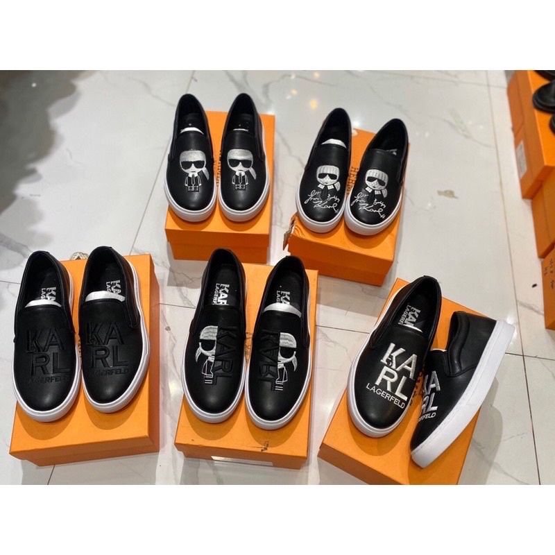Giầy karl ông già đeo kính - giày slipon da nam.