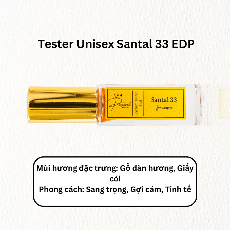 Tester 5ml Tinh Dầu Nước Hoa Unisex Santal 33 Chính Hãng Panavat Parfum Dạng Xịt Thơm Lâu Sang Trọng Quyến Rũ