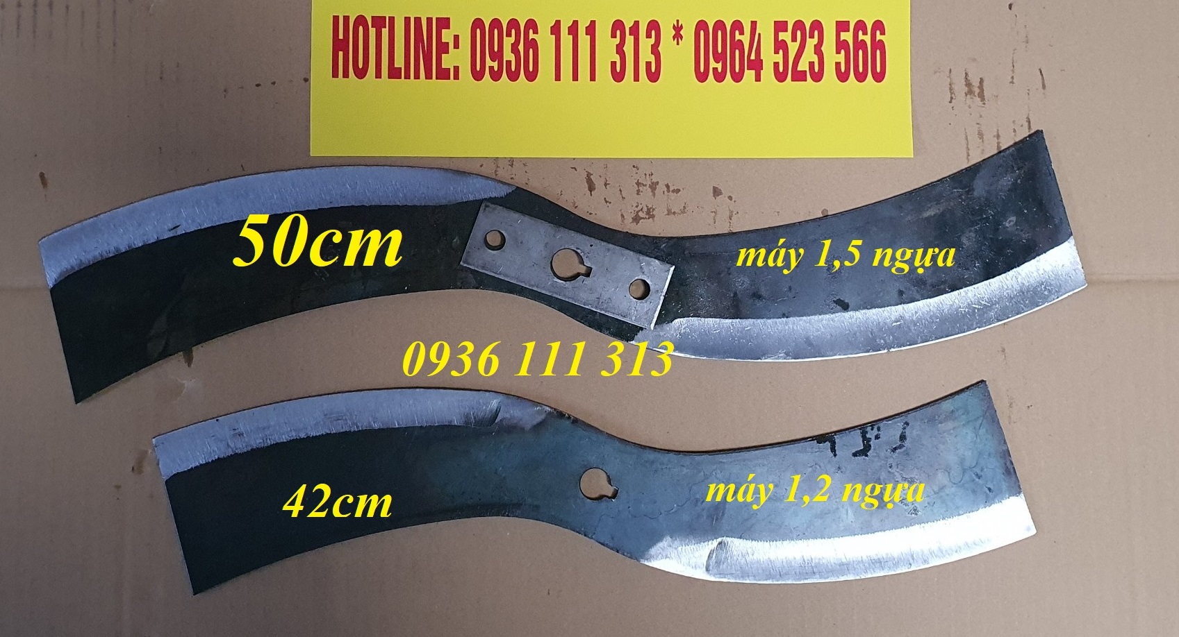 Lưỡi Dao Máy Băm Cỏ Voi, Thái Chuối Dài 50cm, trục 16mm Loại 42cm trục 14mm