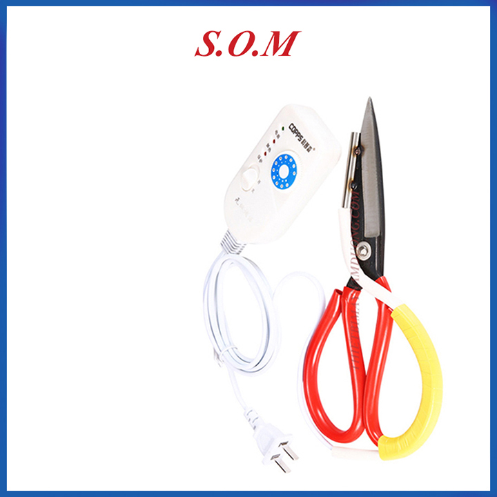 Kéo cắt vải nhiệt không tưa núm vặn nhiều chế độ nhiệt trắng