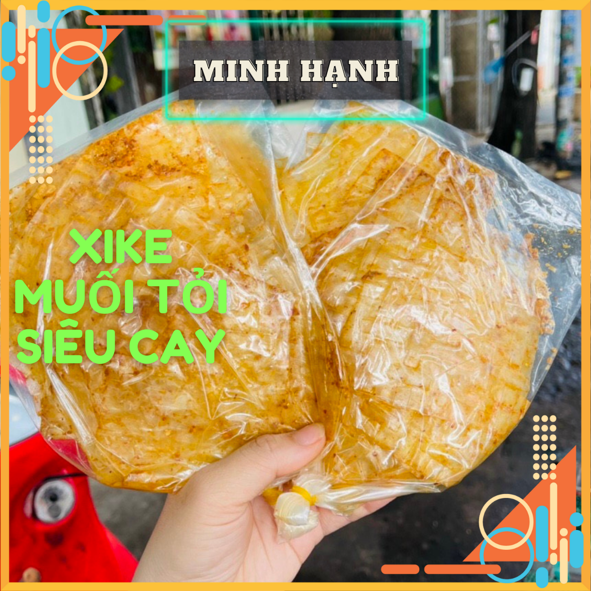 Bánh tráng xike muối tỏi siêu cay - minh hạnh