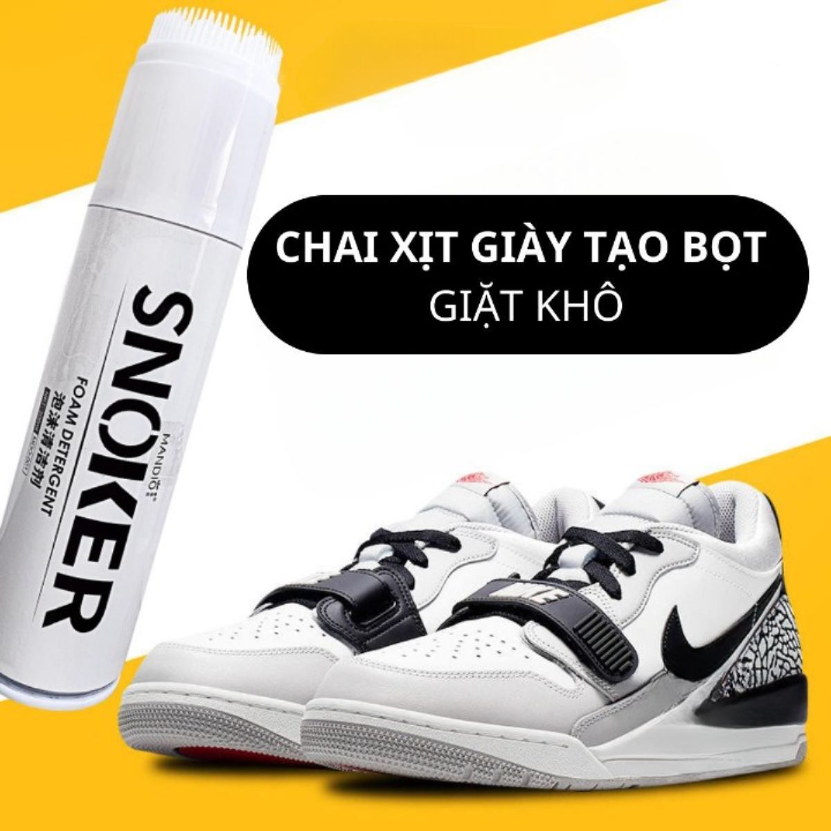 Chai Xịt Tạo Bọt Vệ Sinh Giày Sneaker Cao Cấp 300ML, Chai Xịt Tẩy Trắng Giầy Dép Vệ Sinh Túi Xách Si