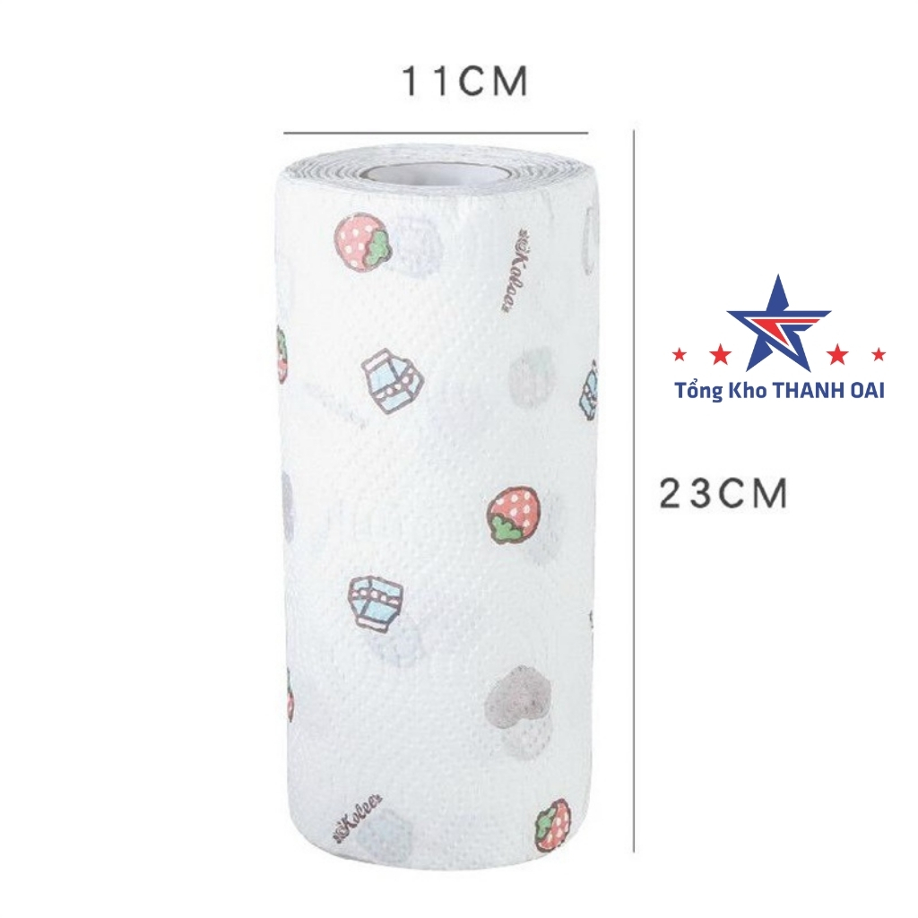 Cuộn giấy lau đa năng khăn giấy lau bếp Giấy Lau Tay 220 Tờ 1 Cuộn Có Thể Giặt Được