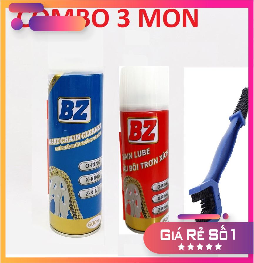 Combo vệ sinh sên bz + dưỡng sên bz + bàn chải 3d, trọn bộ dung dịch vệ sinh sên và xịt dưỡng sên bz