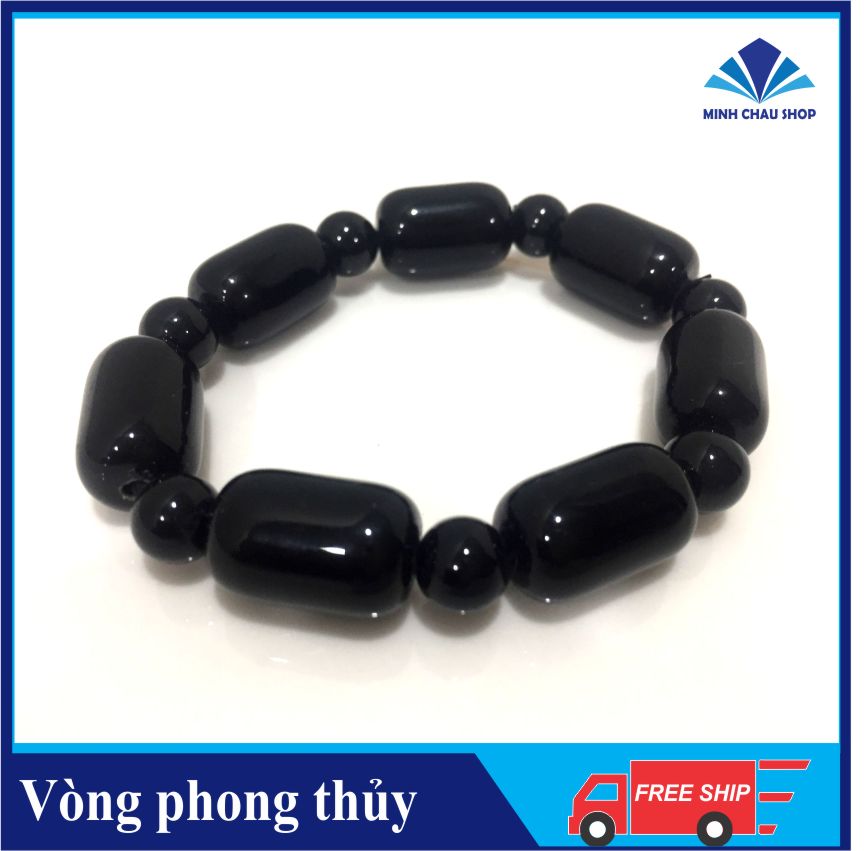 Vòng tay đá mã não đen hợp mệnh Mộc và mệnh Kim