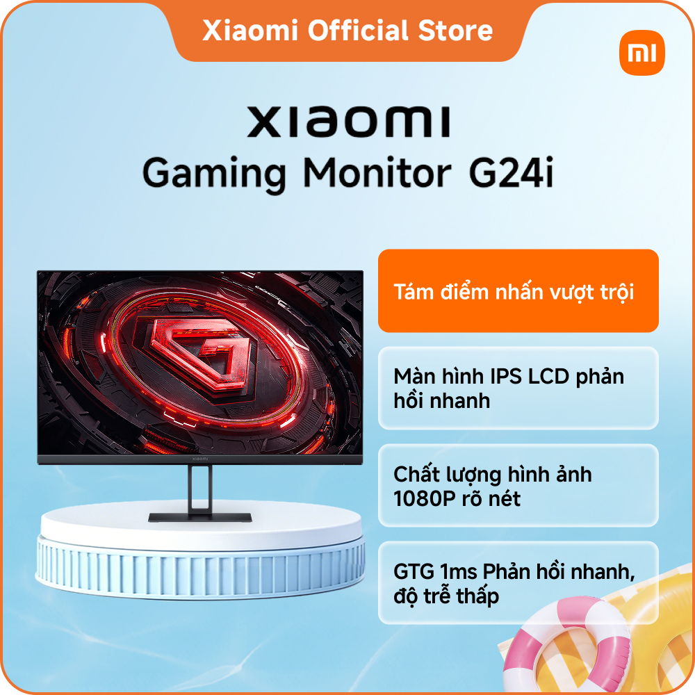 Màn hình máy tính Xiaomi Gaming Monitor G24i | Tám điểm nhấn vượt trội | Màn hình IPS LCD phản hồi nhanh | Chất lượng hình ảnh 1080P rõ nét | GTG 1ms Phản hồi nhanh, độ trễ thấp