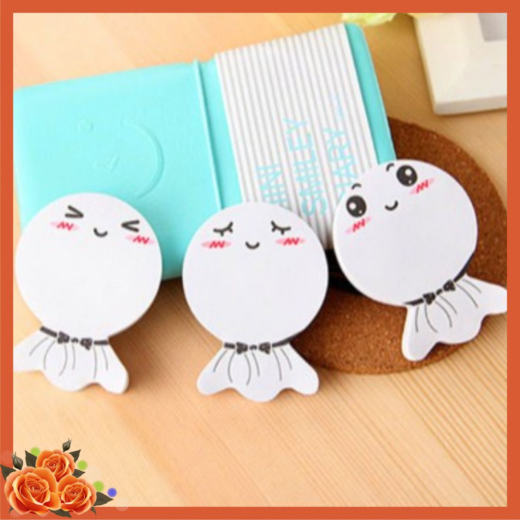 Combo 2 tập giấy note hình cá nhỏ xinh