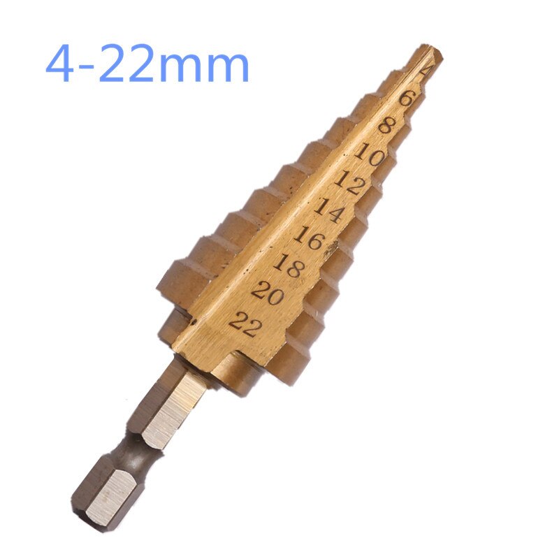 MŨI KHOAN BƯỚC THÁP TẦNG ĐA NĂNG hss4241 KHOAN SẮT THÉP NHỰA GỖ 4-22MM