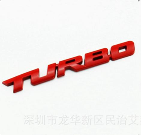 Tem Chữ Nổi 3D TURBO Kim Loại Dán ô tô ( Màu Đỏ )