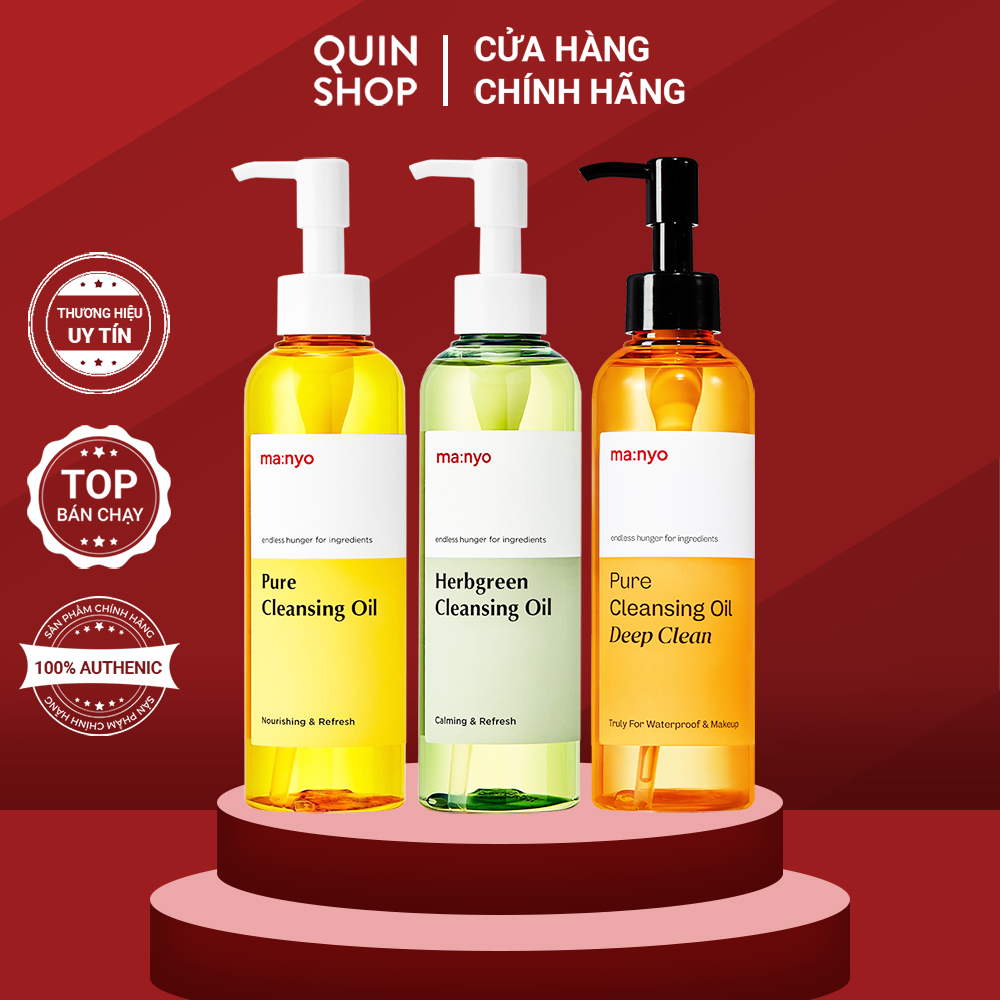 Dầu Tẩy Trang Cho Mọi Loại Da Ma:nyo Herbgreen, Pure Cleansing Oil Deep Clean