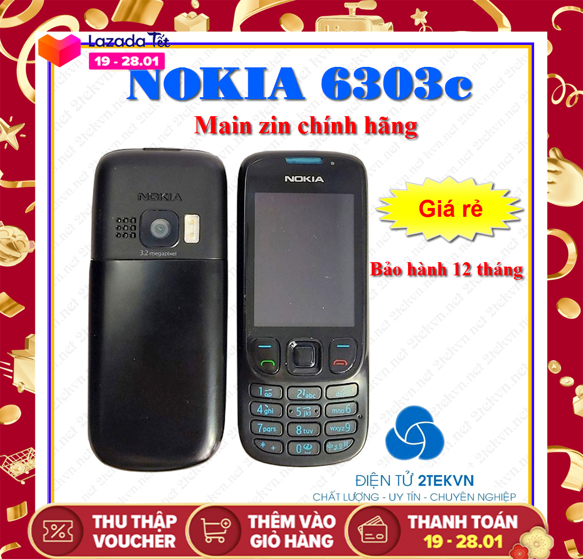 Điện thoại cổ Nokia 6303 chính hãng, bảo hành 12 tháng