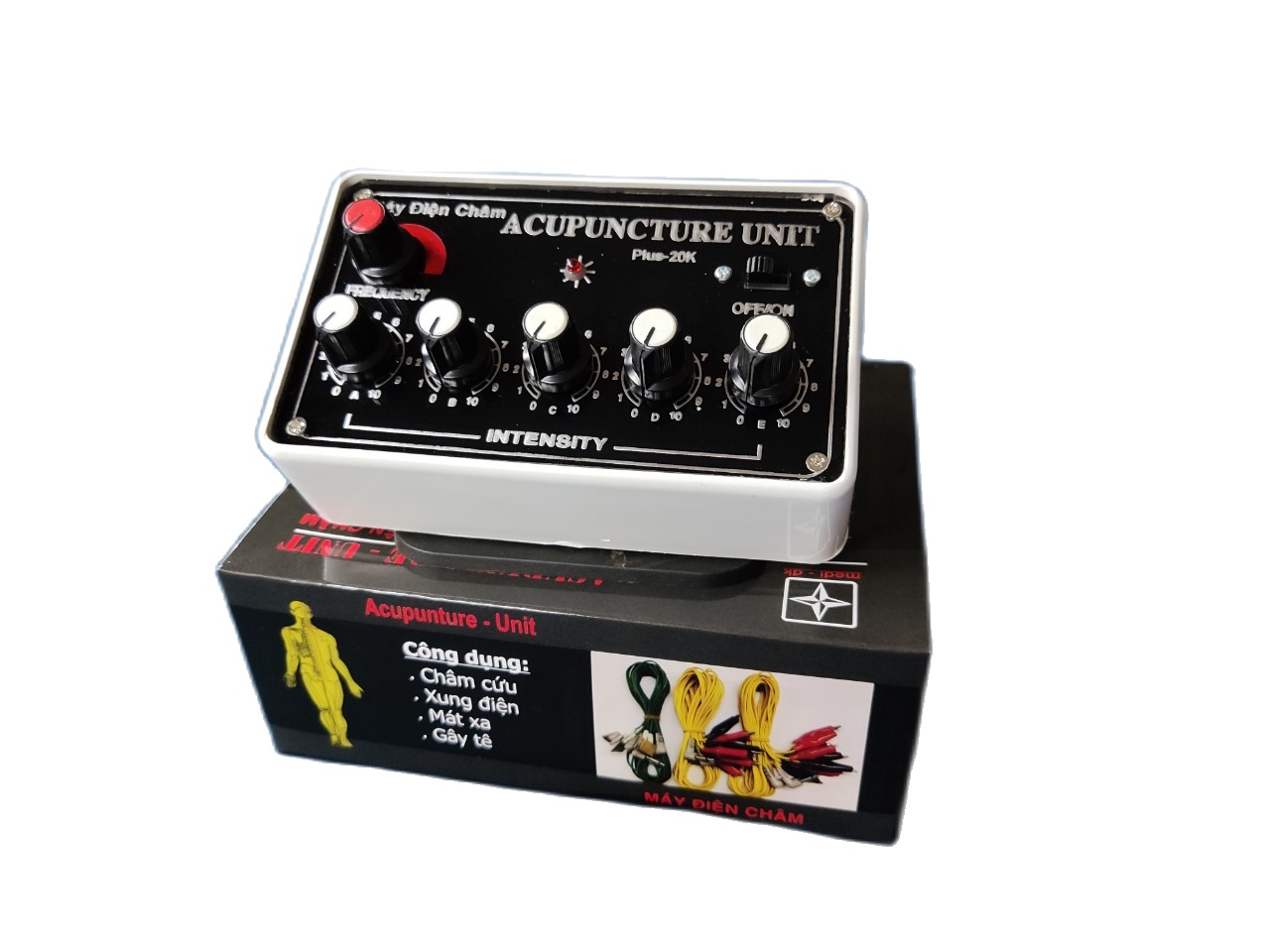 Combo máy chấm cứu 20 kim và sạc adaptor