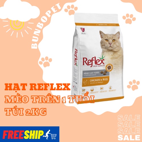 Hạt cho mèo reflex túi 2kg chicken & rice - hạt cho mèo con & mèo trưởng thành cao cấp