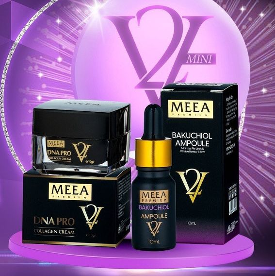 Combo tinh chất bakuchiol ampoule - kem face dna pro collagen meea