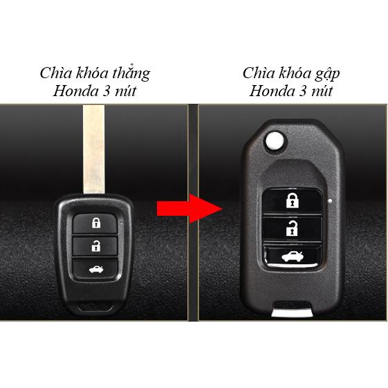 Vỏ độ chìa khóa gập Honda City 3 nút hàng chuẩn size