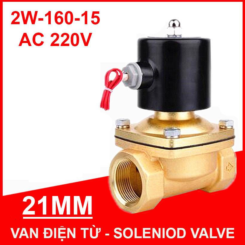 Van khóa mở nước bằng điện từ 220V 2W-160-15 ren 21mm