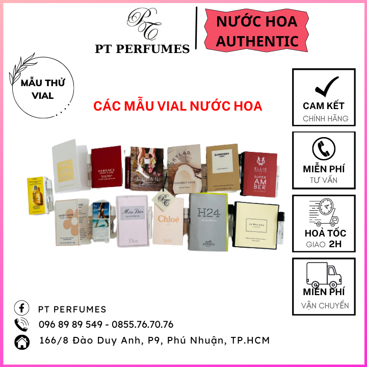 Vial nước hoa nhiều hãng tuỳ chọn 1.2ml/1.5ml - Cam kết uy tín, Chất lượng