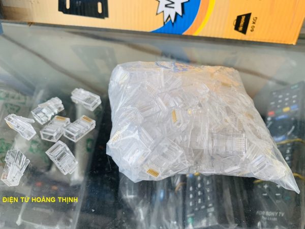 Bọc 100 hạt jack mạng j45, hạt mạng j45, bấm được cả chuẩn a và b, xài cat5, cat6 tốt