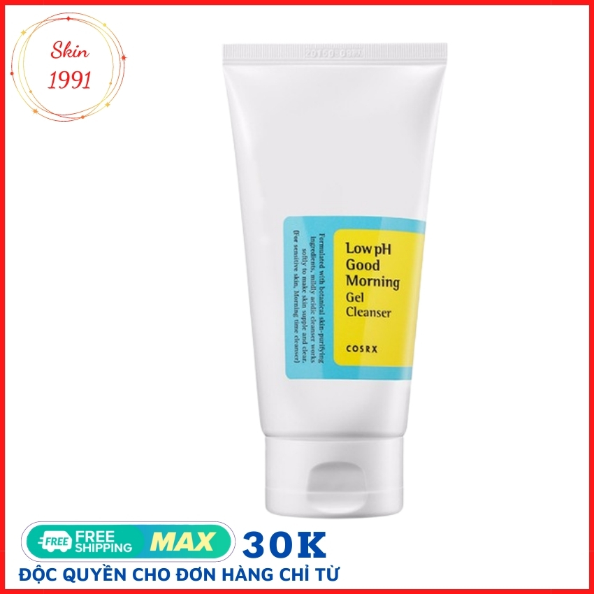 [ SIÊU KHUYẾN MÃI ] Sữa rửa mặt dịu nhẹ Cosrx low ph good morning gel cleanser 150ml (Corsx xanh), sản phẩm tốt, chất lượng cao, cam kết như hình, an toàn cho người sử dụng - Skin1991