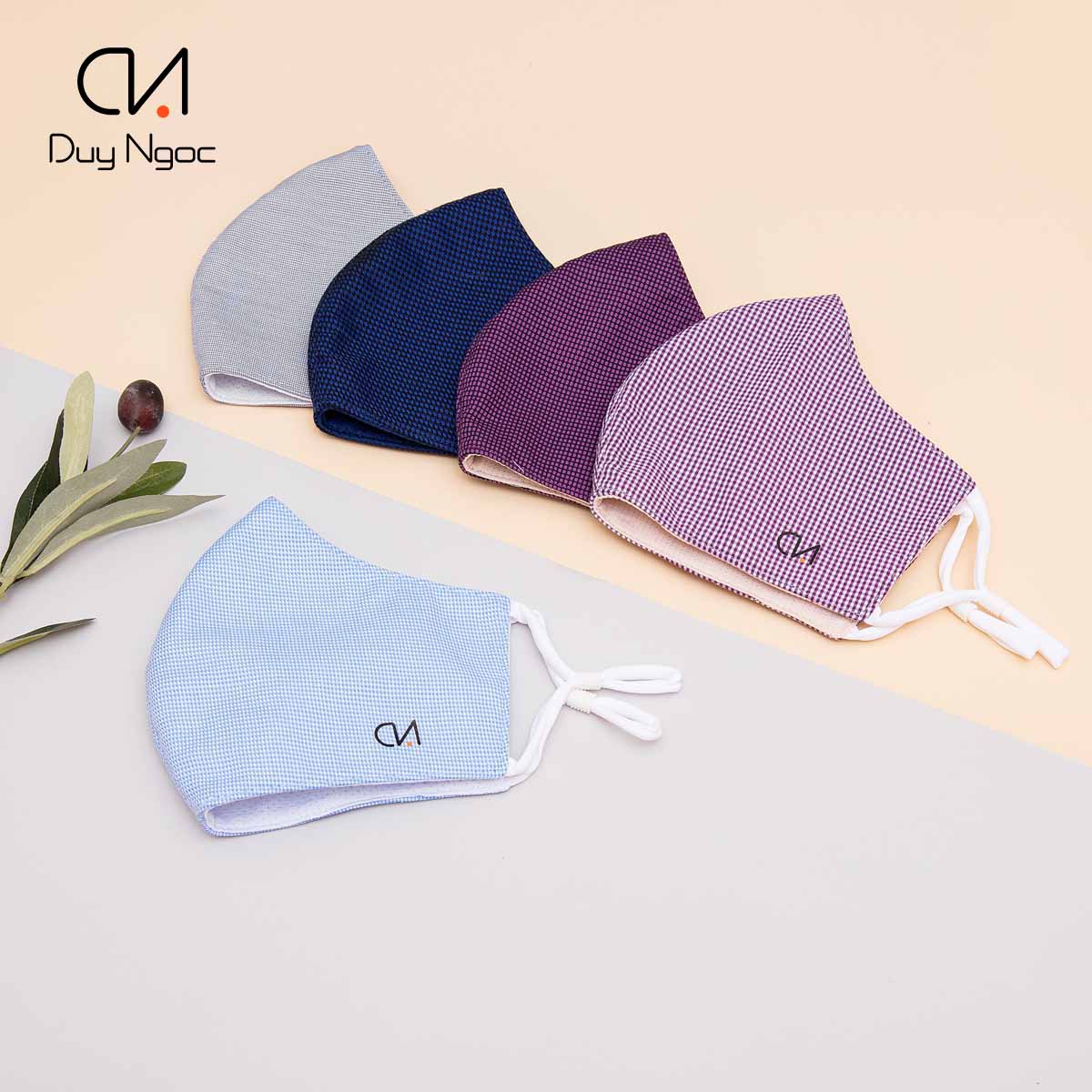 Khẩu Trang Caro Plus Duy Ngọc Cao Cấp, hàng chính hãng, chất liệu vải Cotton, họa tiết Caro (3759)