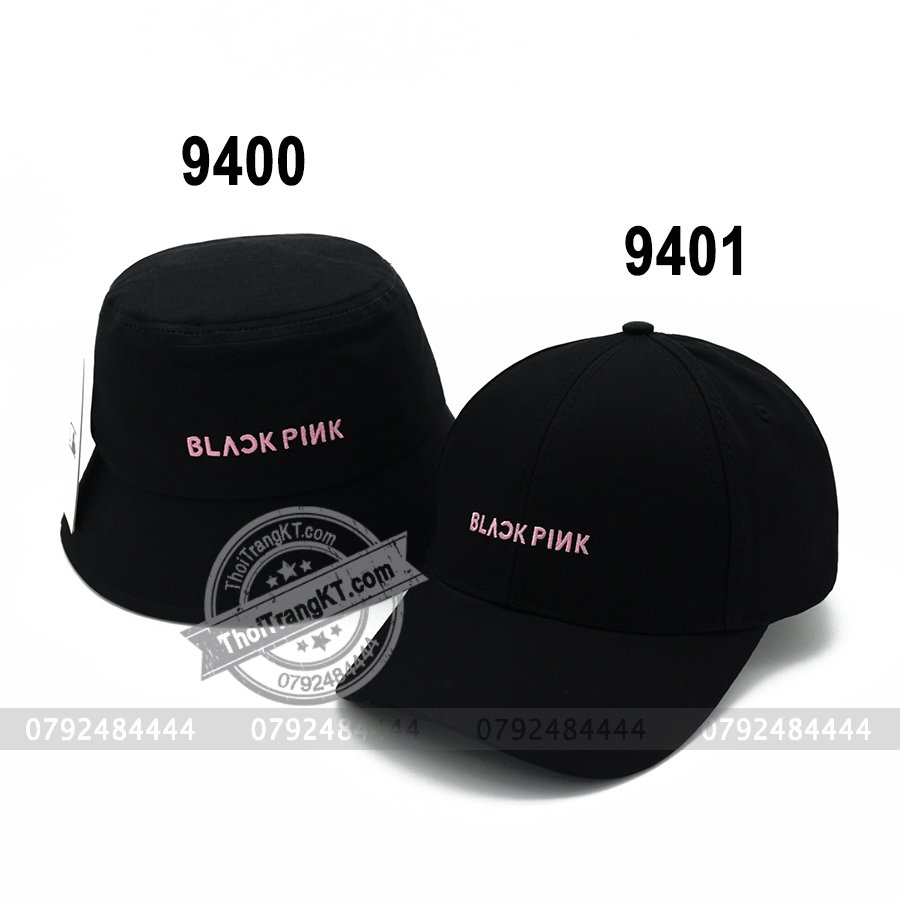 Combo 2 nón black_pink đen