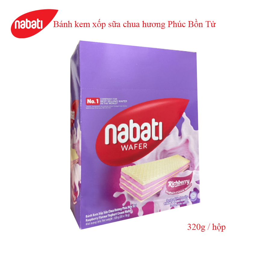 Bánh xốp kem sữa chua nabati hương phúc bồn tử hộp 320g