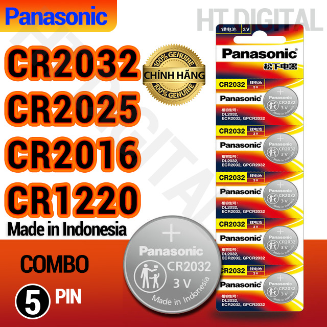 Pin CR2032 2025 2016 1220 1216 Panasonic Chính Hãng, Pin Nút, Pin Cút Áo 2032 3V Lithium Pin Cho Đồng Hồ, Remote, Máy Tính, Đồ Chơi Điều Khiển Từ Xa, Cảm biến