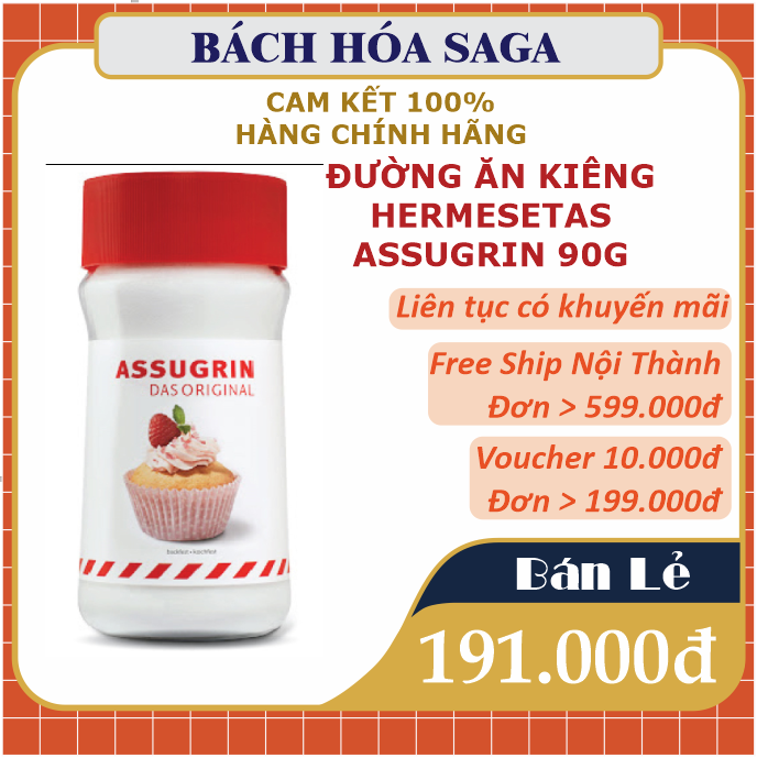 [CHINH HANG] ĐƯỜNG ĂN KIÊNG HERMESETAS Lọ Assugrin Cuisine 90g | Đường Thụy Sĩ | Sản phẩm chất lượng