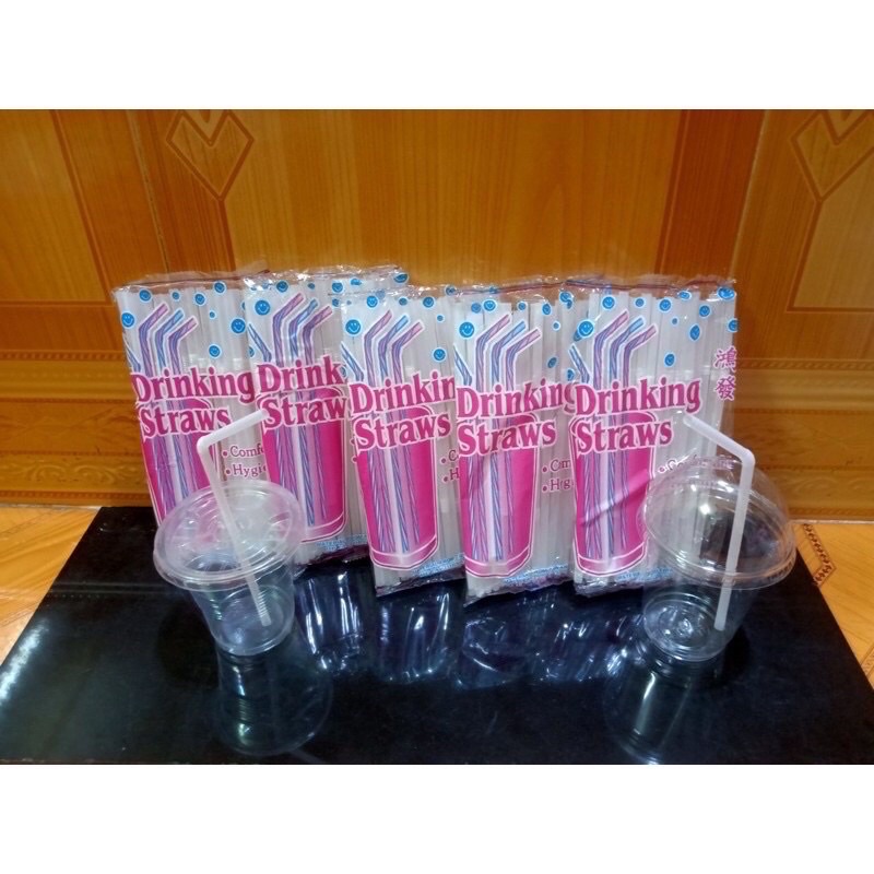 Ống hút gập nhựa trắng