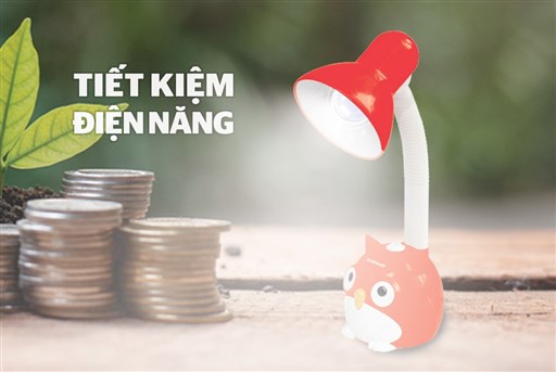 Đèn học sunhouse kèm bóng led bulb 3w đèn học chống cận thị
