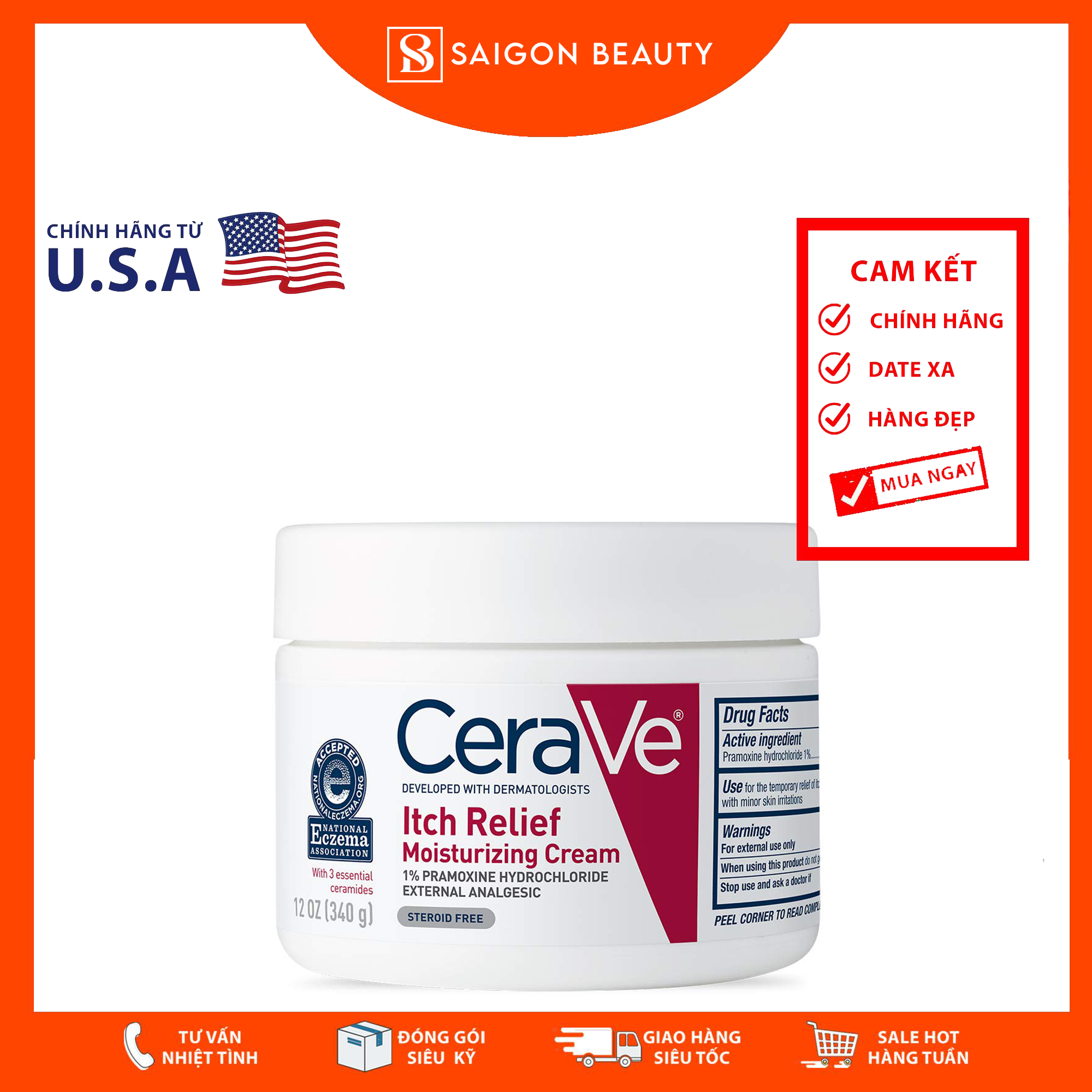 Dưỡng Thể Cerave Itch Relief Moisturizing Cream