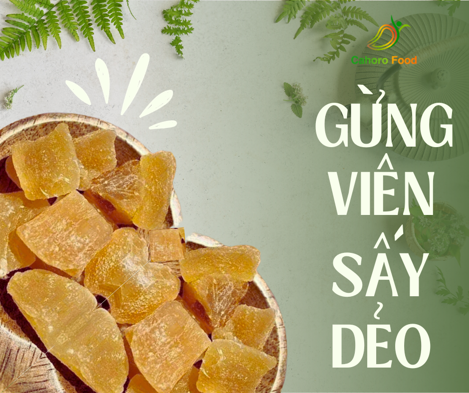500 gram mứt gừng viên sấy dẻo, vị ngọt, hình thật -